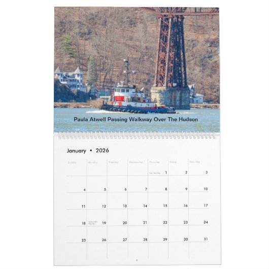 Calendrier Tugs sur la rivière Hudson lumière de circulation  (Jan 2026)