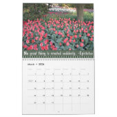 Calendrier Tulipes avec des citations et des énonciations (Mar 2026)