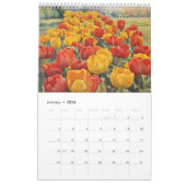 Calendrier Tulipes champ aquarelle peinture 3 (Jan 2026)