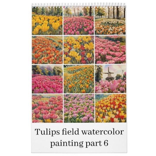 Calendrier Tulipes champ aquarelle peinture 6 (Protection)