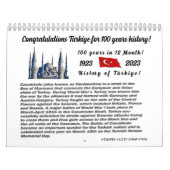 Calendrier Turkiye Calender 100th anniversary of the Republic (Protection)