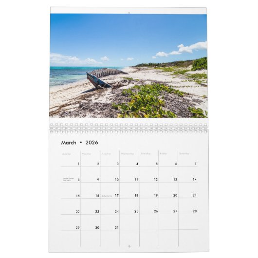 Calendrier Turks and Caicos (Mar 2026)