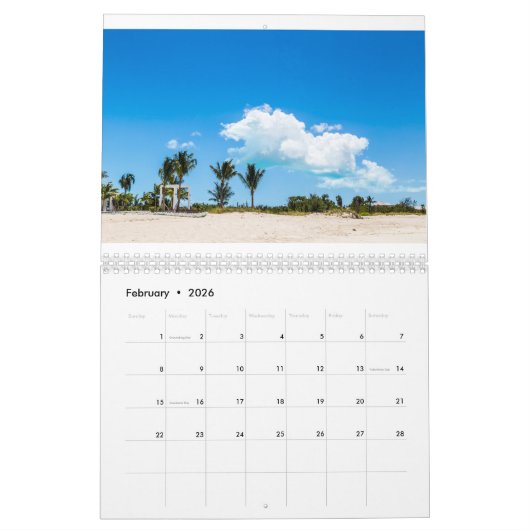 Calendrier Turks and Caicos (Feb 2026)