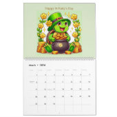 Calendrier Turtles mignonnes fêtent les fêtes (Mar 2026)
