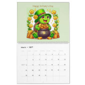 Calendrier Turtles mignonnes fêtent les fêtes (Mar 2027)