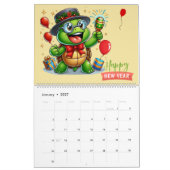 Calendrier Turtles mignonnes fêtent les fêtes (Jan 2027)