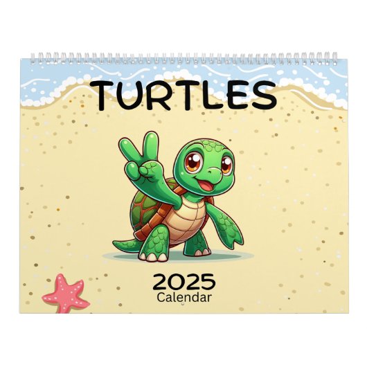 Calendrier Turtles mignonnes fêtent les fêtes (Protection)