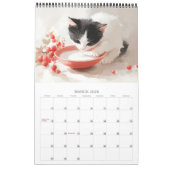 Calendrier Tuxedo Cat Calendar 2026 - Black and White Cat Art (Mar 2026)