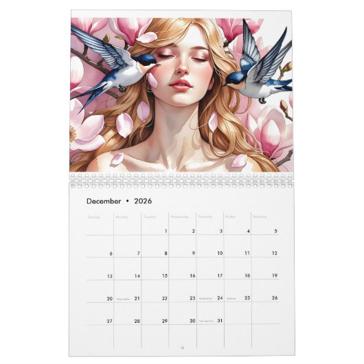 Calendrier Twelve Shades of Her – Watercolor Calendar 2026 (Dec 2026)