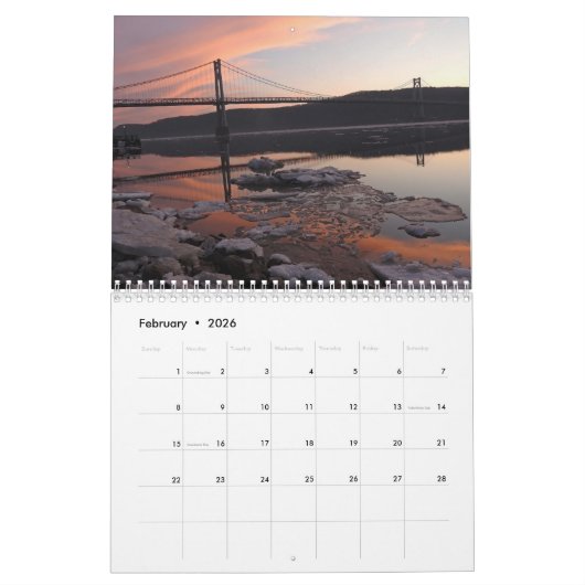 Calendrier Two Page MediumCalendar, White (Feb 2026)