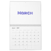 Calendrier Typographie bleue minimaliste (Mar 2027)