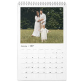 Calendrier Typographie Chic Minimaliste Moderne Photo de Fami (Jan 2027)