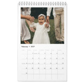 Calendrier Typographie Chic Minimaliste Moderne Photo de Fami (Feb 2027)