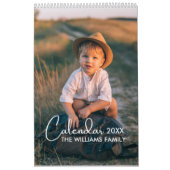 Calendrier Typographie de script moderne 2025 Minimal Multi P (Protection)