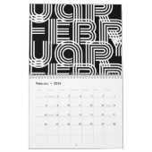 Calendrier Typographie graphique moderne noir et blanc (Feb 2026)