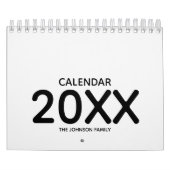 Calendrier Typographie Gras Noir et Blanc Simple (Protection)