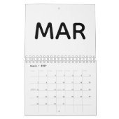Calendrier Typographie Gras Noir et Blanc Simple (Mar 2027)