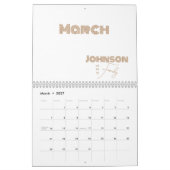 Calendrier Typographie minimale Nom de famille (Mar 2027)