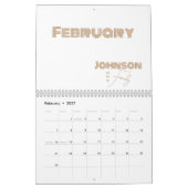 Calendrier Typographie minimale Nom de famille (Feb 2027)