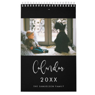 Calendrier Typographie moderne 2022 photos de famille