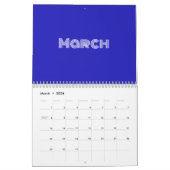 Calendrier Typographie moderne bleu (Mar 2026)