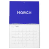 Calendrier Typographie moderne bleu (Mar 2027)
