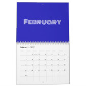 Calendrier Typographie moderne bleu (Feb 2027)