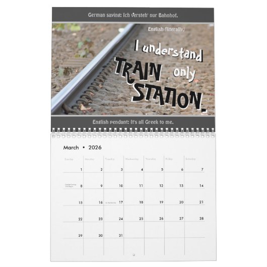 Calendrier Un anglais idiot pour les Runaways et les apprenan (Mar 2026)