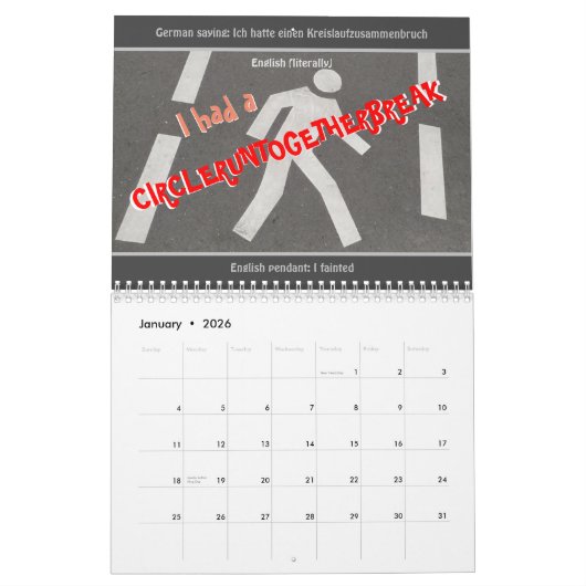 Calendrier Un anglais idiot pour les Runaways et les apprenan (Jan 2026)