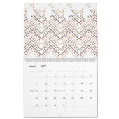 Calendrier un arrière - plan blanc aux points brun et rouge (Mar 2027)