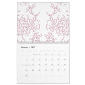 Calendrier un arrière - plan blanc avec beaucoup de lignes ro (Feb 2027)