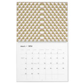 Calendrier un arrière - plan blanc avec des feuilles verts (Mar 2026)