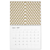 Calendrier un arrière - plan blanc avec des feuilles verts (Mar 2027)