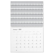 Calendrier un arrière - plan blanc avec un motif de cercles (Jan 2027)