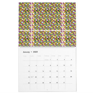 Calendrier un arrière - plan multicolore avec des carrés et d