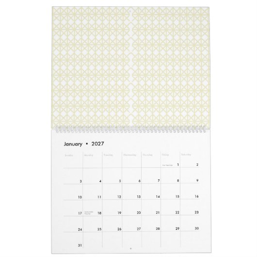 Calendrier un arrière - plan orange et jaune avec des petits (Jan 2027)