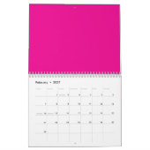 Calendrier un arrière - plan rose avec un (Feb 2027)