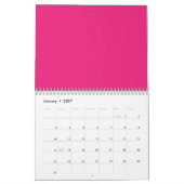 Calendrier un arrière - plan rose avec un noir (Jan 2027)
