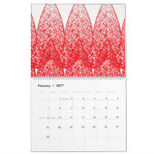 Calendrier un arrière - plan rouge et blanc avec beaucoup de (Feb 2027)