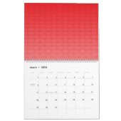 Calendrier un arrière - plan rouge et blanc avec de petits ca (Mar 2026)