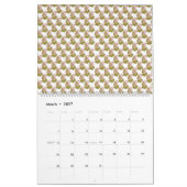 Calendrier un arrière - plan vert et blanc avec de petits feu (Mar 2027)