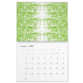 Calendrier un arrière - plan vert et blanc avec des petits po (Jan 2027)