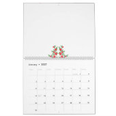 Calendrier un bouquet de fleurs rouges sur un arrière - plan (Jan 2027)