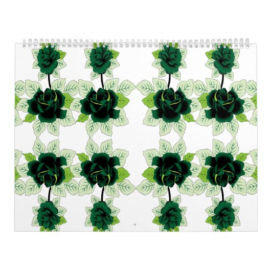 Calendrier un bouquet de fleurs vertes sur un arrière - plan (Protection)