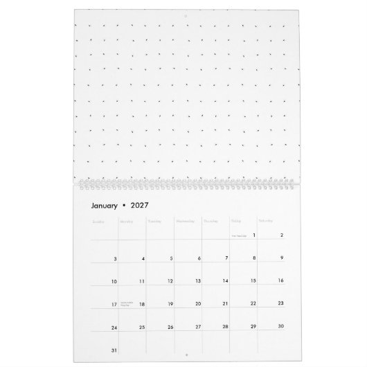 Calendrier Un décor blanc propre avec de minuscules points ép (Jan 2027)