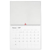 Calendrier un design de fleur rouge sur un arrière - plan bla (Feb 2027)