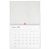 Calendrier un design de fleur rouge sur un arrière - plan bla (Jan 2027)