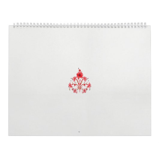 Calendrier un design de fleur rouge sur un arrière - plan bla (Protection)
