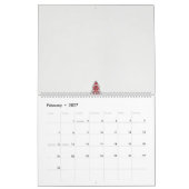 Calendrier un design de motif rouge et blanc (Feb 2027)