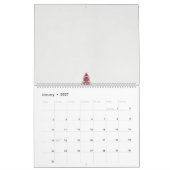 Calendrier un design de motif rouge et blanc (Jan 2027)